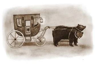 Oddfellow's Orphanage: drawing of a carriage pulled by a bear