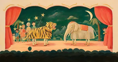 The Wonderful Things You Will Be: children putting on a play with a tiger and an elephant